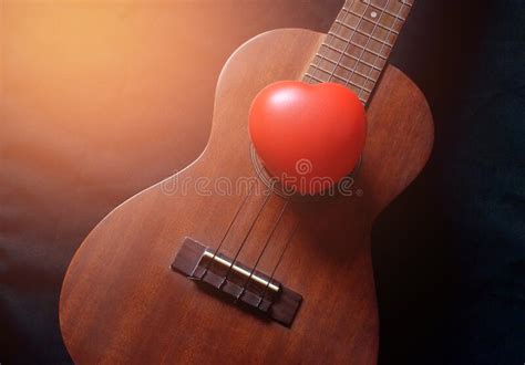 Love Ukulele Heart On Guitar Stock Photo Image Of Concept