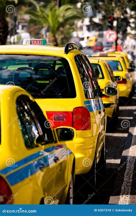 Parked Yellow Taxi Cab Waiting For A Fare Stock Photo Image Of