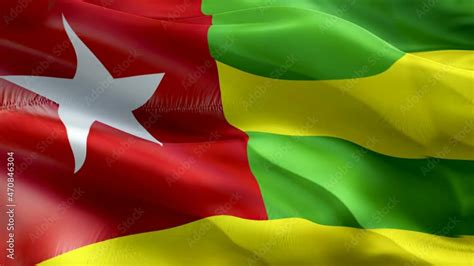 Togolese Flag 3d Togo Flag Waving Video Sign Of Togo Seamless Loop