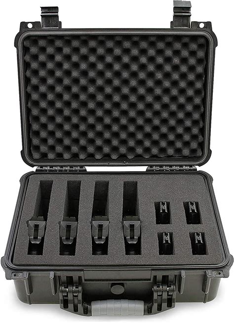 casematix 16 customizable 4 pistol multiple pistol case waterproof and shockproof hard gun