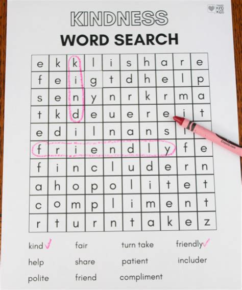 Kindness Word Search To Help Teach Sel Vocabulary