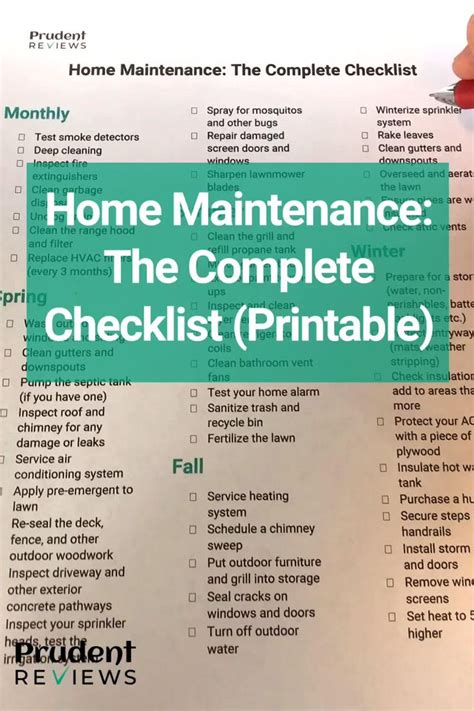 Home Maintenance The Complete Checklist Printable Video In 2021