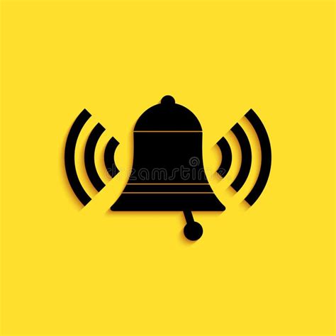 Black Ringing Bell Icon Isolated Seamless Pattern On White Background