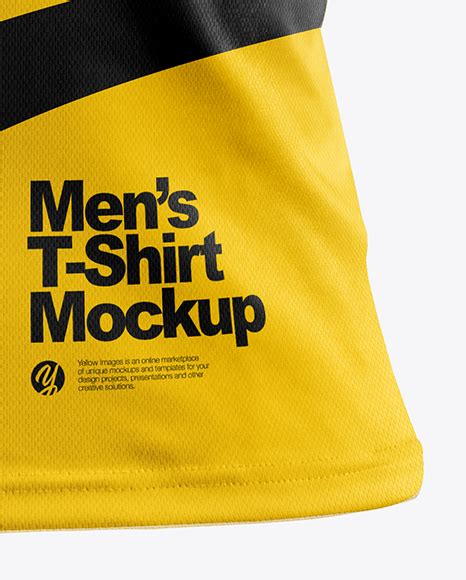 Download Men's T-Shirt with Mini Eyelet Fabric Mockup in Apparel ...