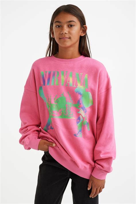 Oversized Sweatshirt Pinknirvana Kids Handm