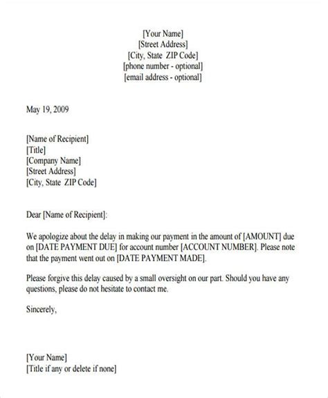 Apologize Late Payment Letter Letter Template Word Types Of