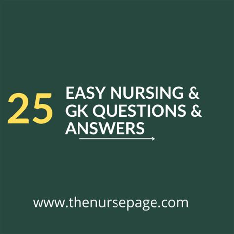 25 Easy Nursing General Knowledge Questions And Answers