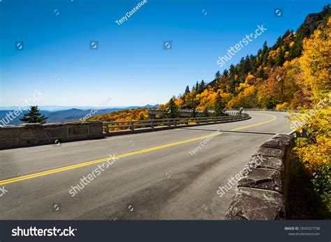 Linn Cove Viaduct Fall On Blue Stock Photo 1834327738 Shutterstock