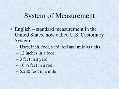 English System Of Measurement Slideshare