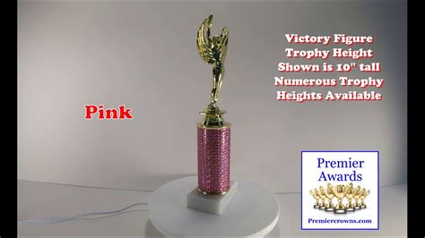 Rhinestone Trophy With Victory Figure Youtube