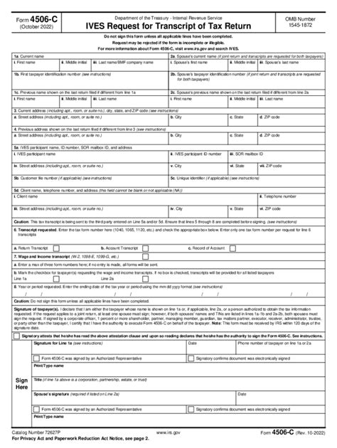 4506c Form Fill Out And Sign Online Dochub