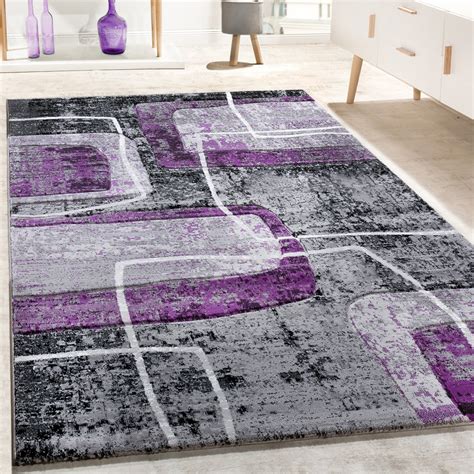 Teppiche werden auf verschiedene größen zugeschnitten und in der regel. Designer Teppich Retro Grau Lila | Teppich.de