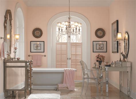 Bella tucker decorative finishes gave this bathroom makeover blooming floral wall designs, taking on a gold glam style. 7 Great Pink Paint Colors for Walls