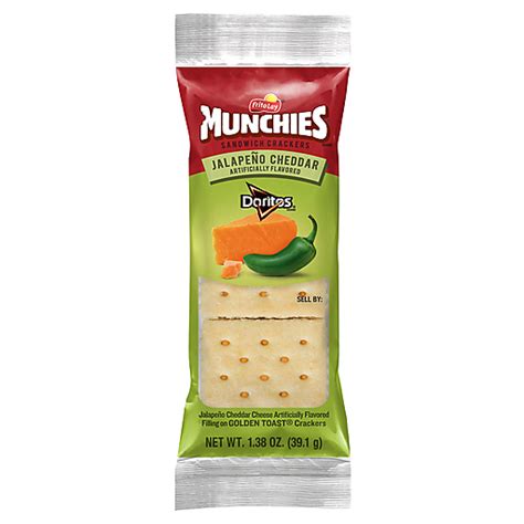 Munchies Doritos Sandwich Crackers Jalapeno Cheddar Cheese Artificially