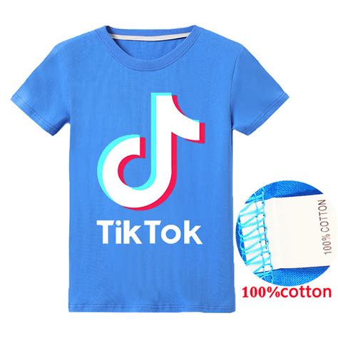 Tik Tok Print T Shirt Kids Cool Cotton Tee Uhoodie