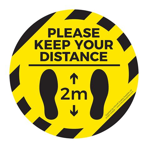 Self Adhesive Please Keep Your Distance Floor Sticker 2m 300mm