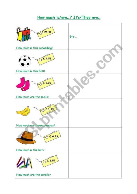 How Much Is It Esl Worksheet By Laranno