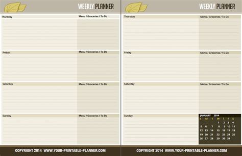 Best Images Of Weekly Planner Printable Page Page Weekly