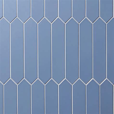 Ivy Hill Tile Axis 3d 26 In X 13 In Blue Polished Elongated Hex