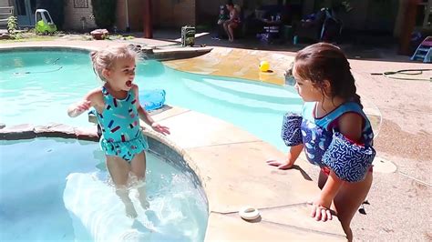 The Girls In Our New Swimming Pool Sam And Nia Youtube