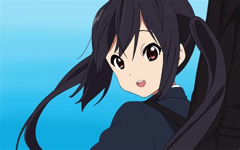 Wallpaper Illustration Anime Brunette Cartoon Black Hair K On Girl Glance Screenshot