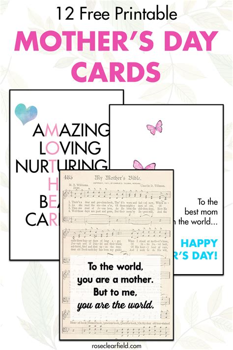 We did not find results for: 12 Free Printable Mother's Day Cards • Rose Clearfield
