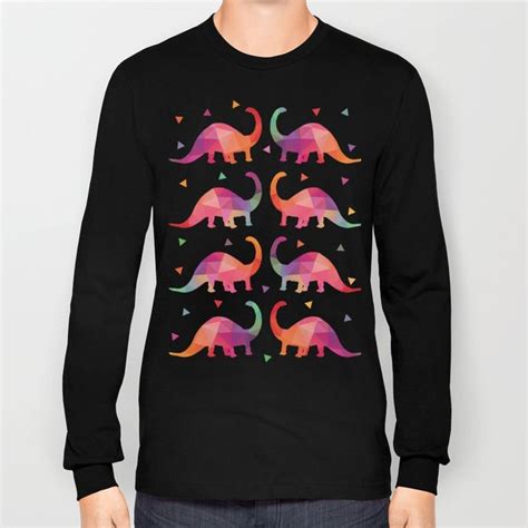 Geometric Dinosaurs Long Sleeve T Shirt Dinosaurs Graphic Sweatshirt