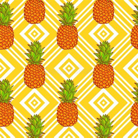 Tropical Pineapples Background Stock Vector Illustration Of Leaf