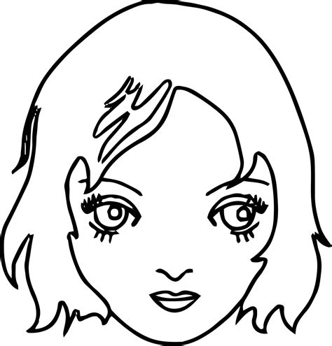 New Girl Face Coloring Page