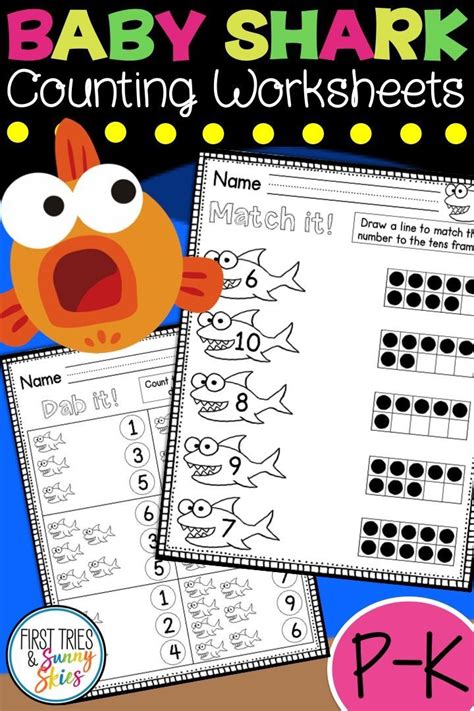 Baby Shark Counting 1 10 Worksheets Your Kindergarten And Preschool