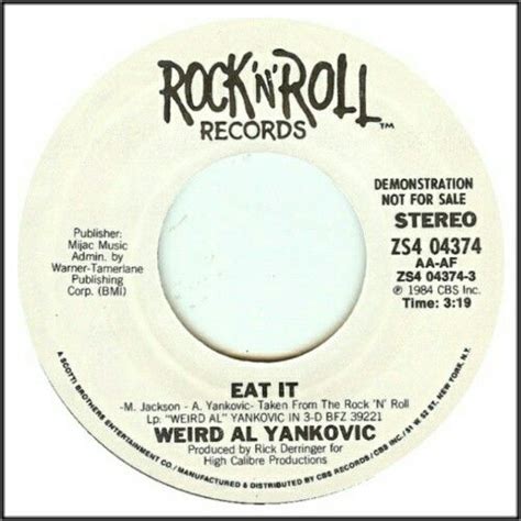 Weird Al Yankovic Eat It 1984 Rock And Roll Music History Eat