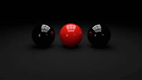 1080x1920 Resolution Red Ball In The Middle Of Two Black Balls Hd