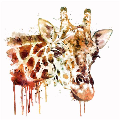 Giraffe Head Painting By Marian Voicu Pixels