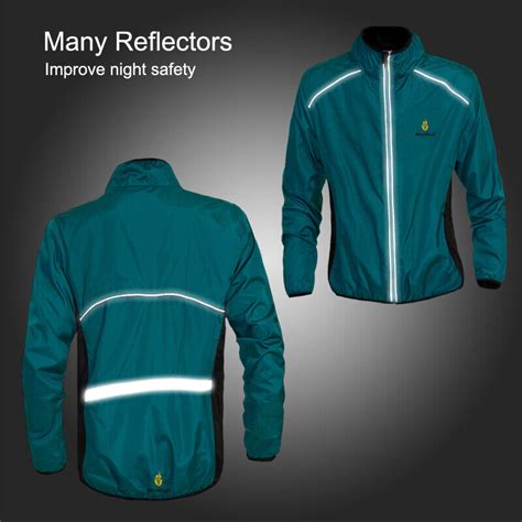 Wosawe Mens Cycling Windproof Jacket High Viz Rain Coat Reflective