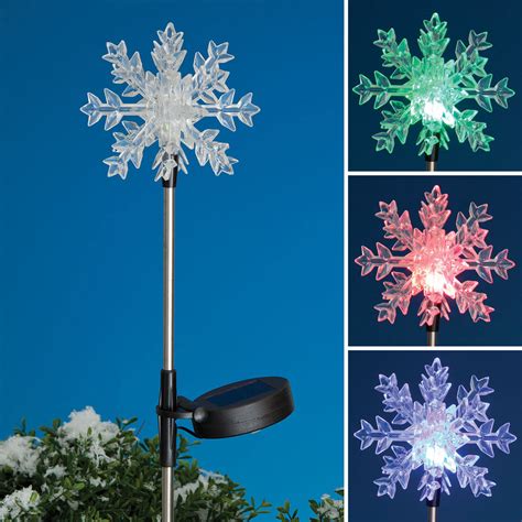 Snowflake Color Change Led Solar Garden Stake Bits And Pieces