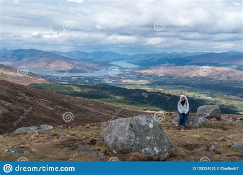 Woman Admiring Landscape View Stock Photo Image Of Hike