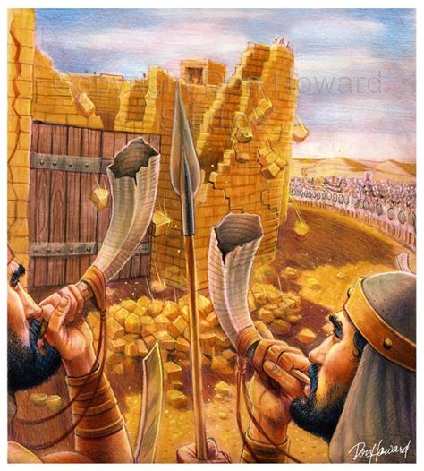 The Battle Of Jericho Joshua 61 27 Arte Profética Arte Bíblica