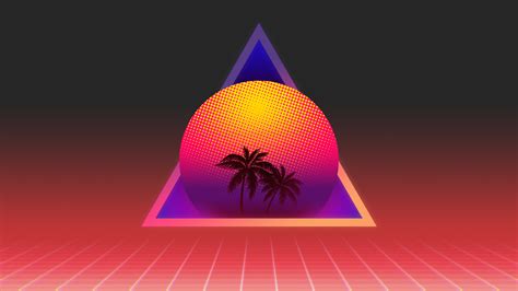 Synthwave Outrun Trees 4k Wallpaperhd Artist Wallpapers4k Wallpapers