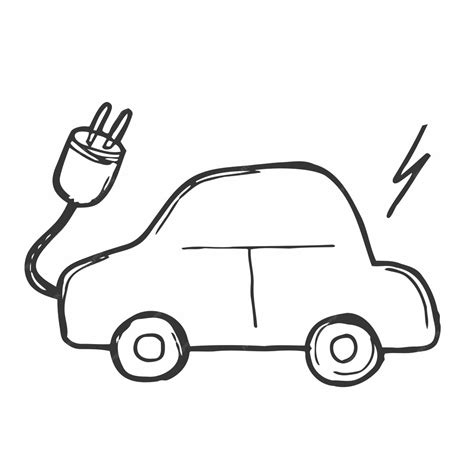 Premium Vector Doodle Sketch Of Electro Car Concept On White