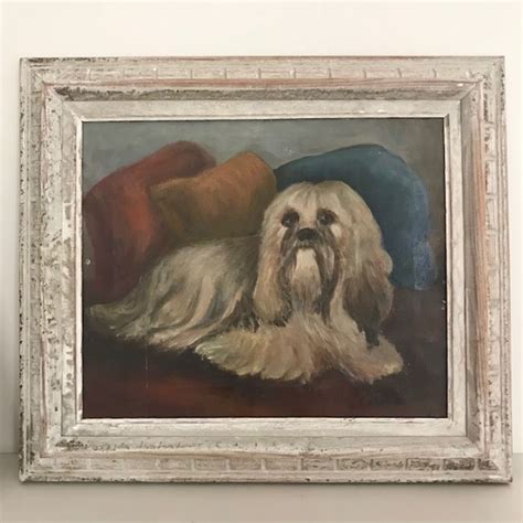 Framed Dog Painting Chloe Antiques