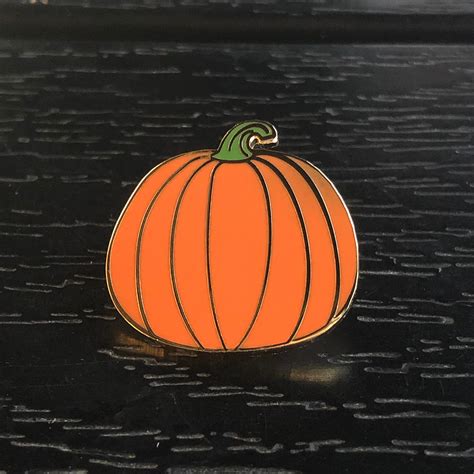 Pumpkin Enamel Pin Halloween Psl Jack O Lantern Kawaii Etsy