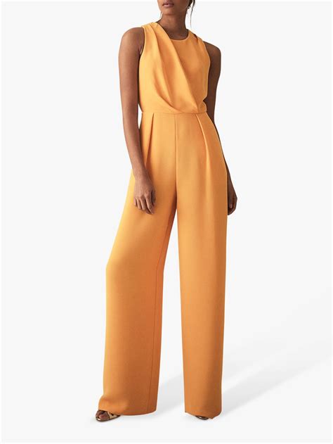 reiss chey tie back jumpsuit orange in 2020 jumpsuits for women fashion dress to impress