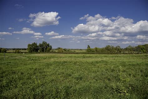 Grassy Field Landscape Under Sky And Clouds Image Free Stock Photo