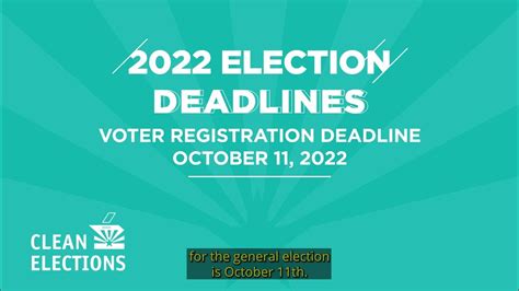 Registration Deadline 2022 General Election Dates Youtube