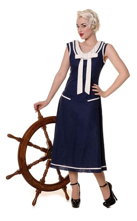 Collectif Fedora Dress Nautical Dress Dresses Retro Dress