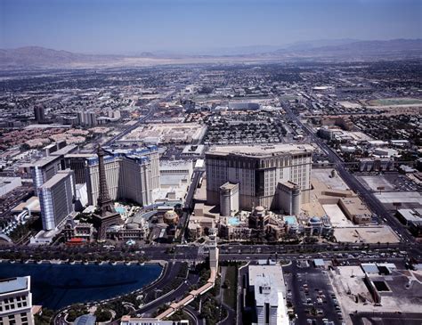 Aerial View Of Las Vegas Nevada With A Focus On Las Vegas Strip
