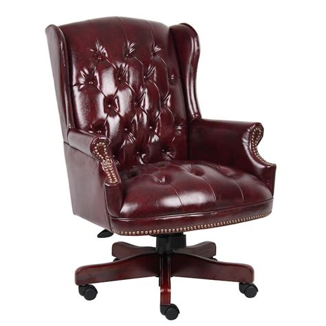 Boss Office Products Burgundy Traditional Ergonomic Adjustable Height