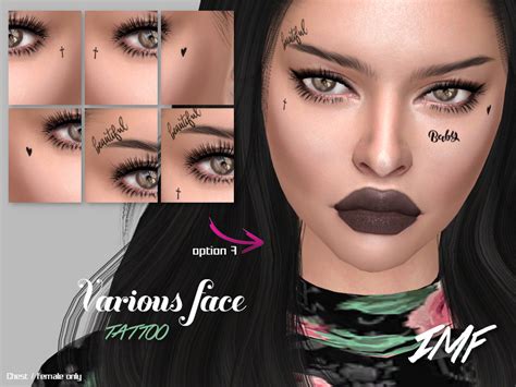 The Sims 4 Face Tattoo 01 Sims 4 Tattoos Sims 4 The Sims 4 Skin