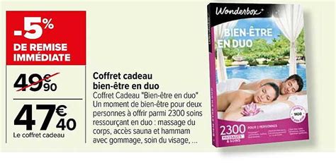 Promo Coffret Cadeau Bien Tre En Duo Wonderbox Chez Carrefour