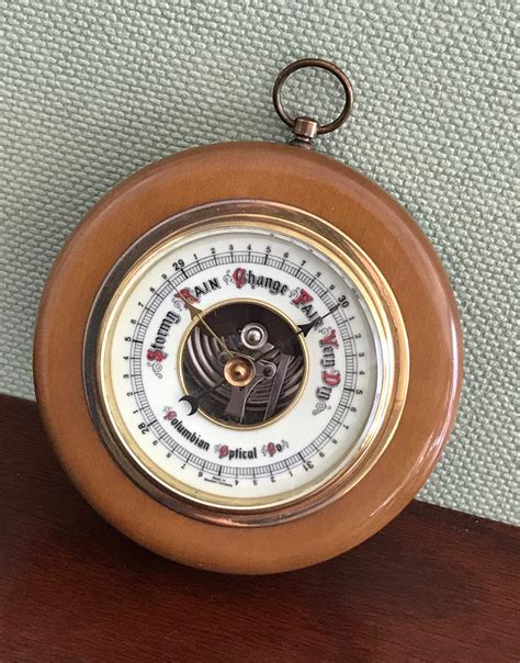 Vintage Barometer Rare Myrtlewood Barometer Columbian Optical Co